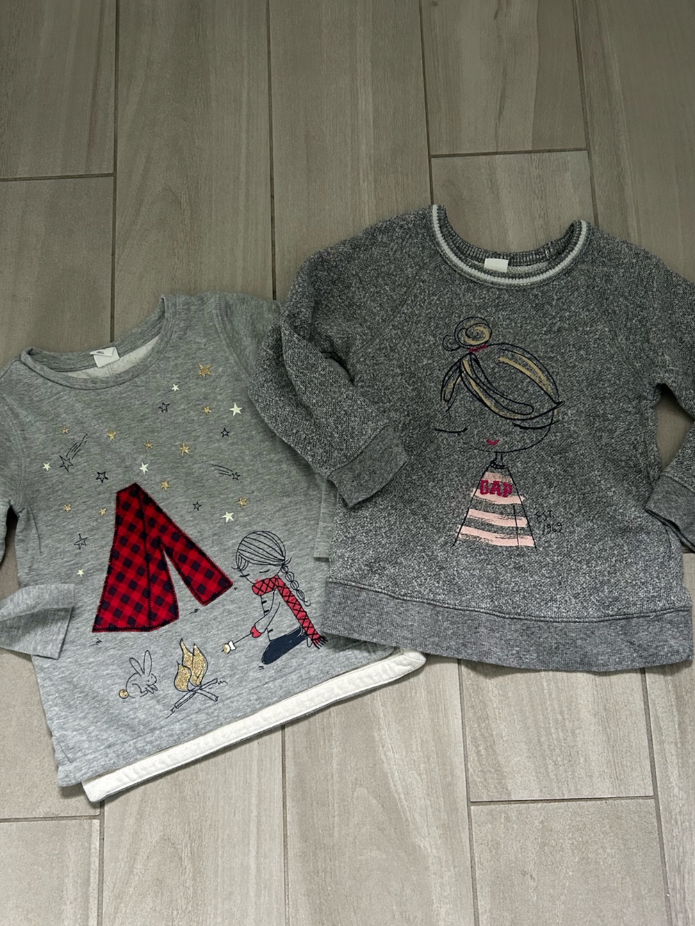 Two gap grey girls sweaters size 3t